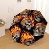 1pc Skulls Fire Pattern Umbrella Design Automatic Opening and Closing Umbrella, High-quality Travel Umbrella, Lightweight and Portable,