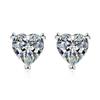 D Color 1ct Heart Cut Moissanite Stud Earrings for Women White Gold Plated 100% S925 Solid Silver Wedding Luxury Quality Jewelry
