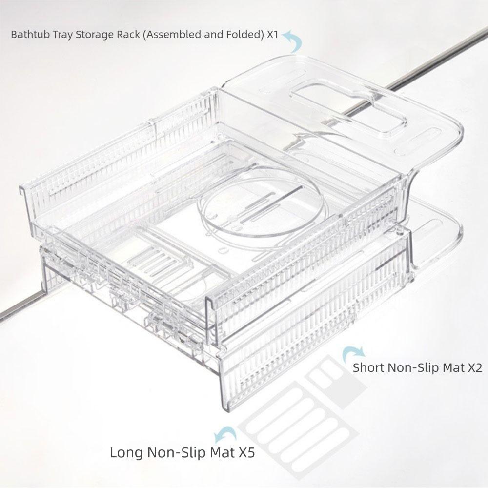 Adjustable Length Expandable Bathtub Tray Anti-Slip Transparent Bathtub Table  Gift Giving