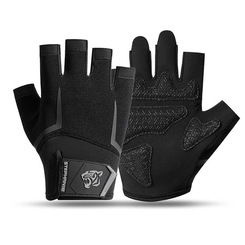 Fitness half-finger gloves outdoor riding breathable mountaineering non-slip and wear-resistant fitness shock-absorbing sports gloves