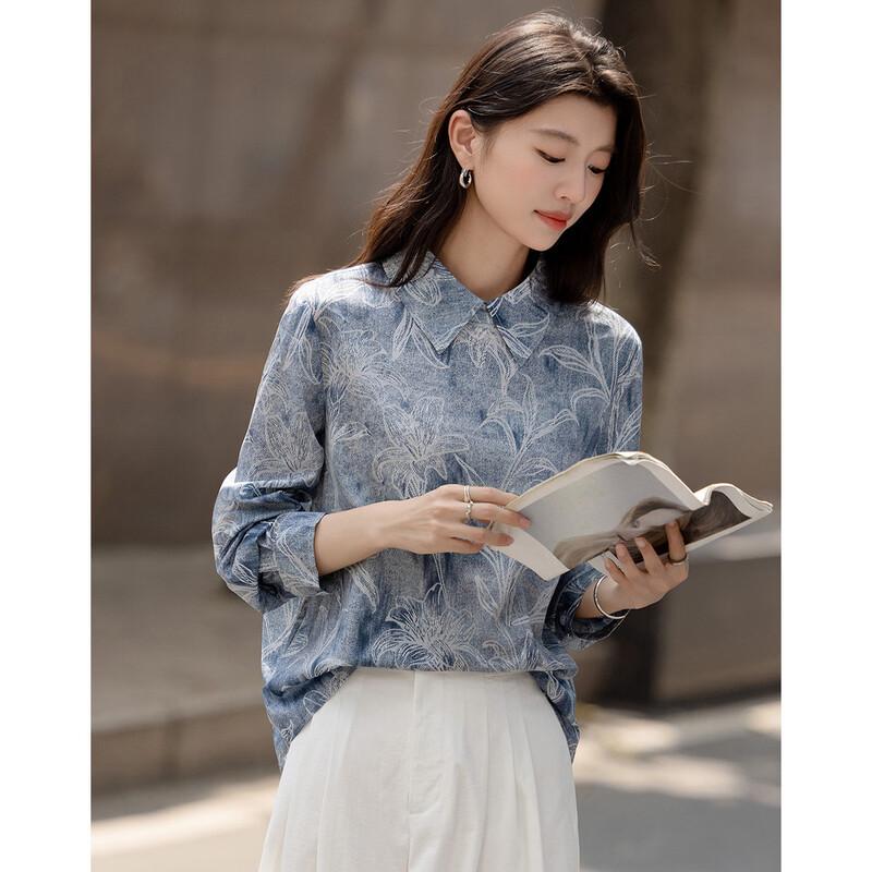 

Dermana Ink Dye Vintage Print Long Sleeve Polo Shirt L