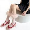 Spring Summer Ballet Style Women Socks Sweet Cool Lace Ruffle Ankle Socks Girl Frilly Socks Solid Color Princess Cotton Long Sox