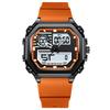 Sports Square Men Watch Waterproof LED Luminous Week Date  Wristwatch Silicone Strap Electronic Quartz Watches