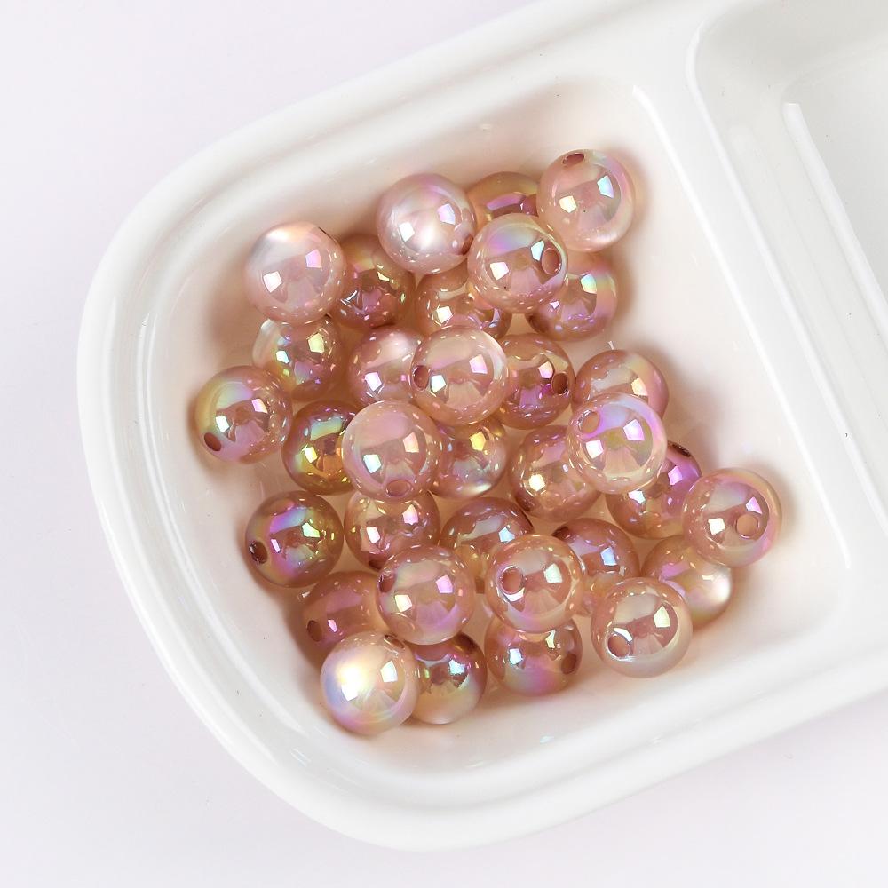 10pcs Acrylic Beads 12mm Round Bead String for DIY Jewelry Making, Mobile Phone Straps, Beaded Pens, Keychain Accessories