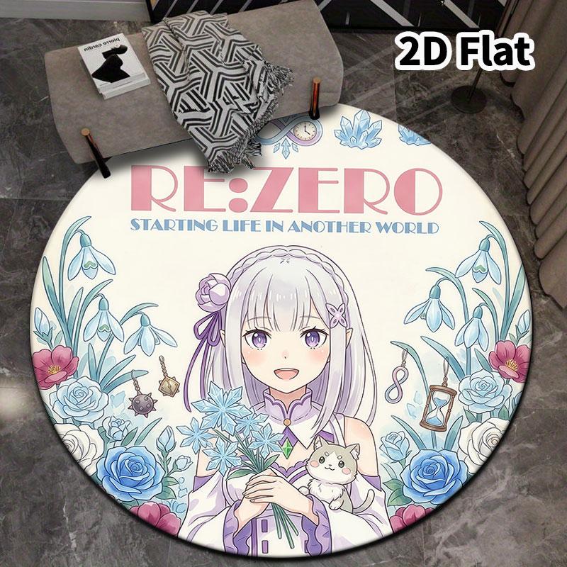 Re Zero Round Area Rug Carpet Rug For Living Room Bedroom Sofa Playroom Decor Nonslip Floor Mat