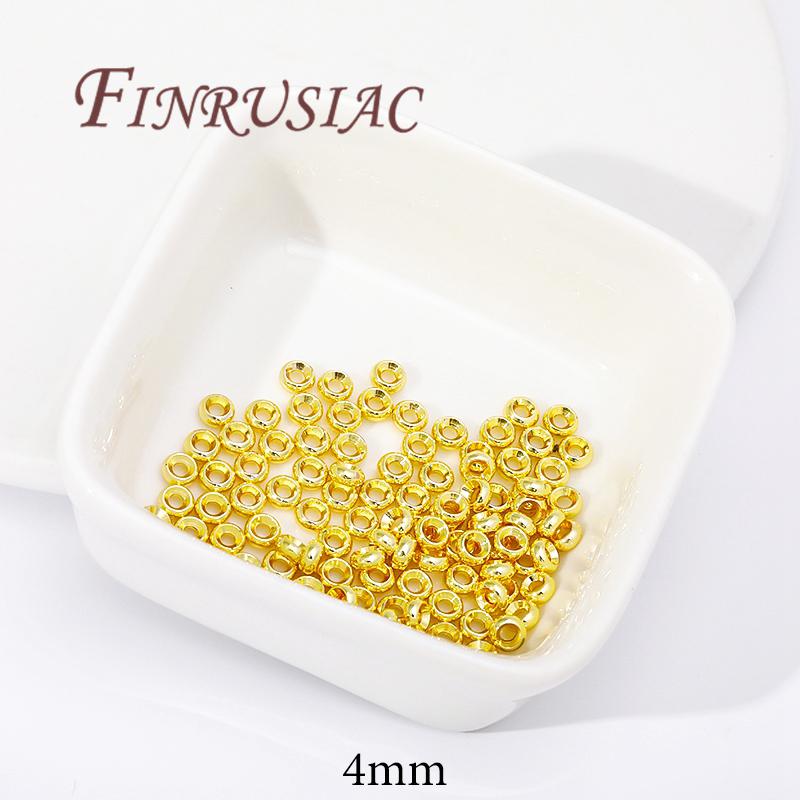 

4mm 5mm 6mm 8mm Spacer Bead For Bracelets 18K Gold Plated Separator For Beads, DIY Jewelry Making Accessories 20pcs