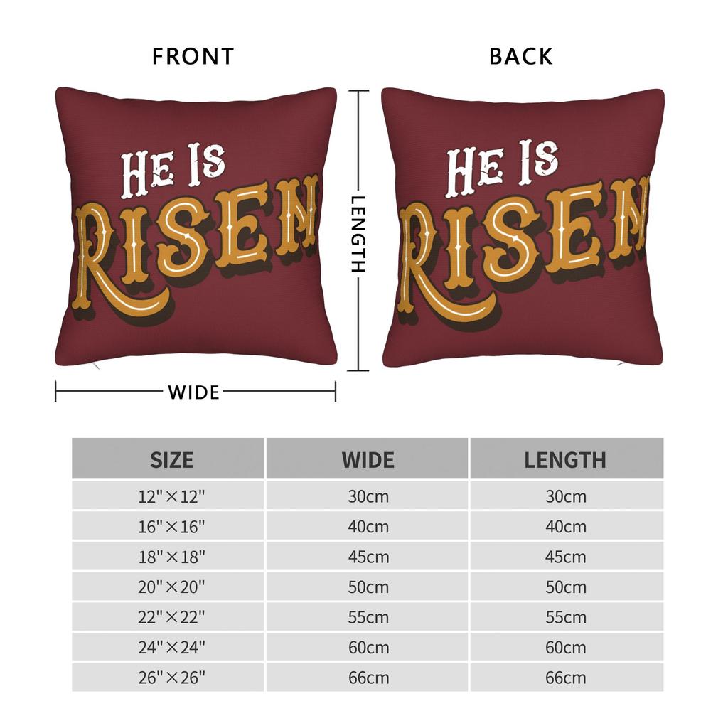 He Is Risen Boho Easter Letter Pillow Cover Square Cushion Cover Vintage Pillow Case For Living Room Sofa