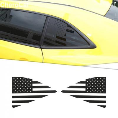 Rear Quarter Window Cover Trim Decor US Flag Decal For 2010-15 Chevrolet Camaro