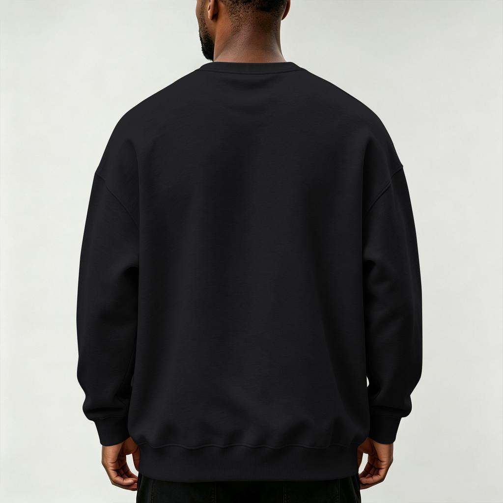 Men's Color Neck Sweatshirt Loose Fit Casual Pullover for Winter