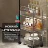 UNTIOR Transparent acrylic trolley cosmetics bedroom living room snack storage shelf bathroom mobile home shelfstorage shelf