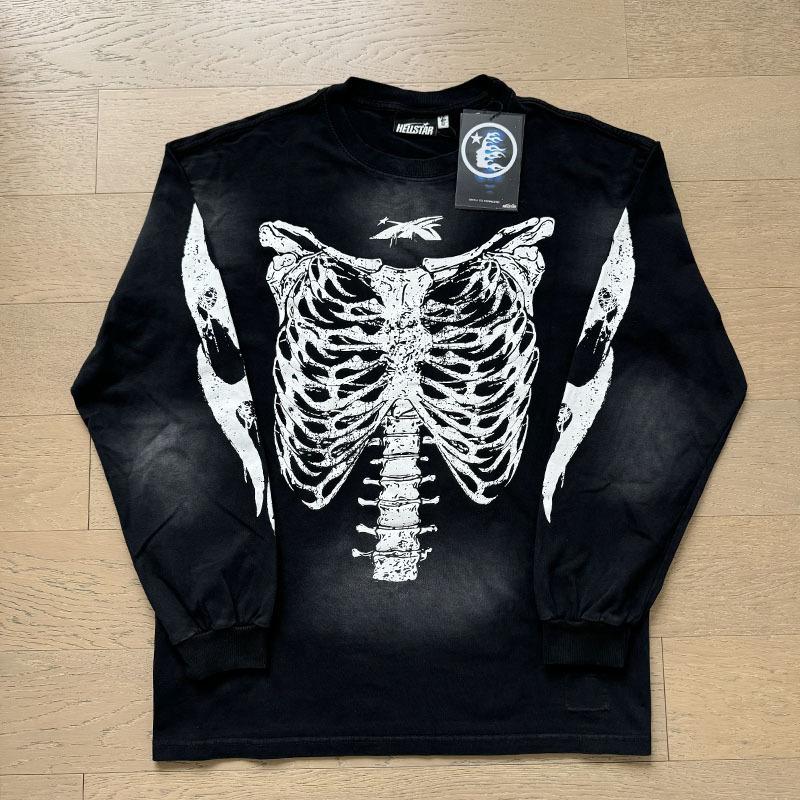 25 Frühling und Herbst Amerikanische trendige Marke Herren und Damen Paare Große Größe Lockerer Pullover Langarm T-Shirt Teenager T-Shirt