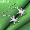 Stříbrný přívěsek 925 Sněhová vločka Piercing Náušnice Módní kouzlo Svatební šperky
