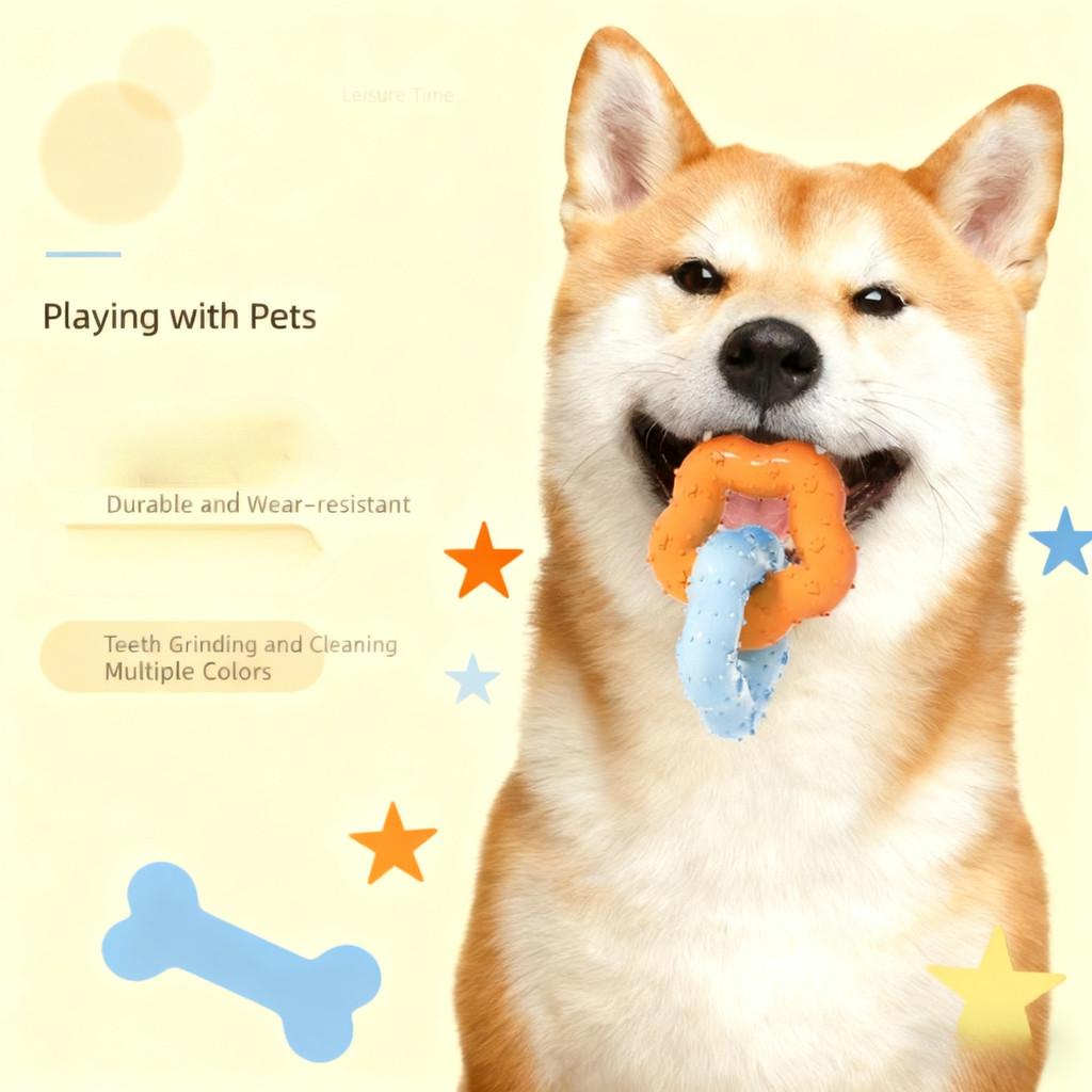 New Dog Chew Toysdual Ring Dog Bite Toys360 ° Healthy Toothcleaning Torelieve Pet Toothache DurableTRP Dog Toys Easy To Clean Cat Dog Interactive Toys