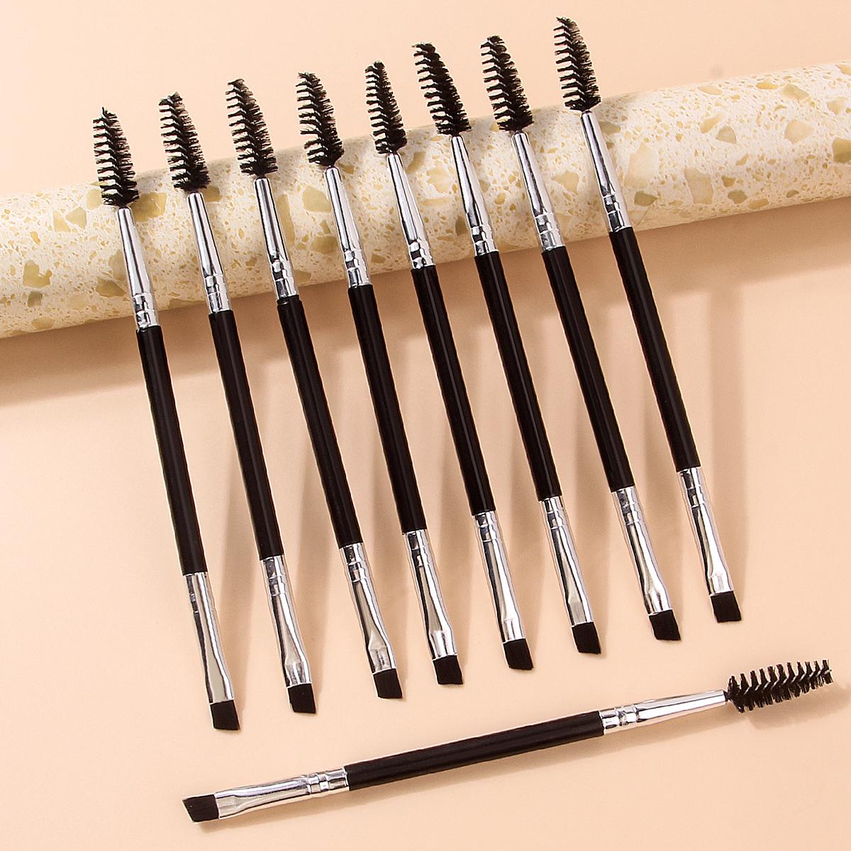 

9PCS Professional double-headed makeup brush set angled eyebrow brush spiral eyelash brush makeup tools eye makeup detail brush