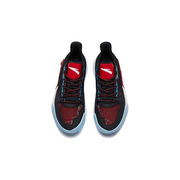 Anta Cement Nemesis Comfortable Shock Absorbing Non-Slip Wear-Resistant Breathable Low-Top Basketball Shoes Kids sneaker Black Red 312231118-2