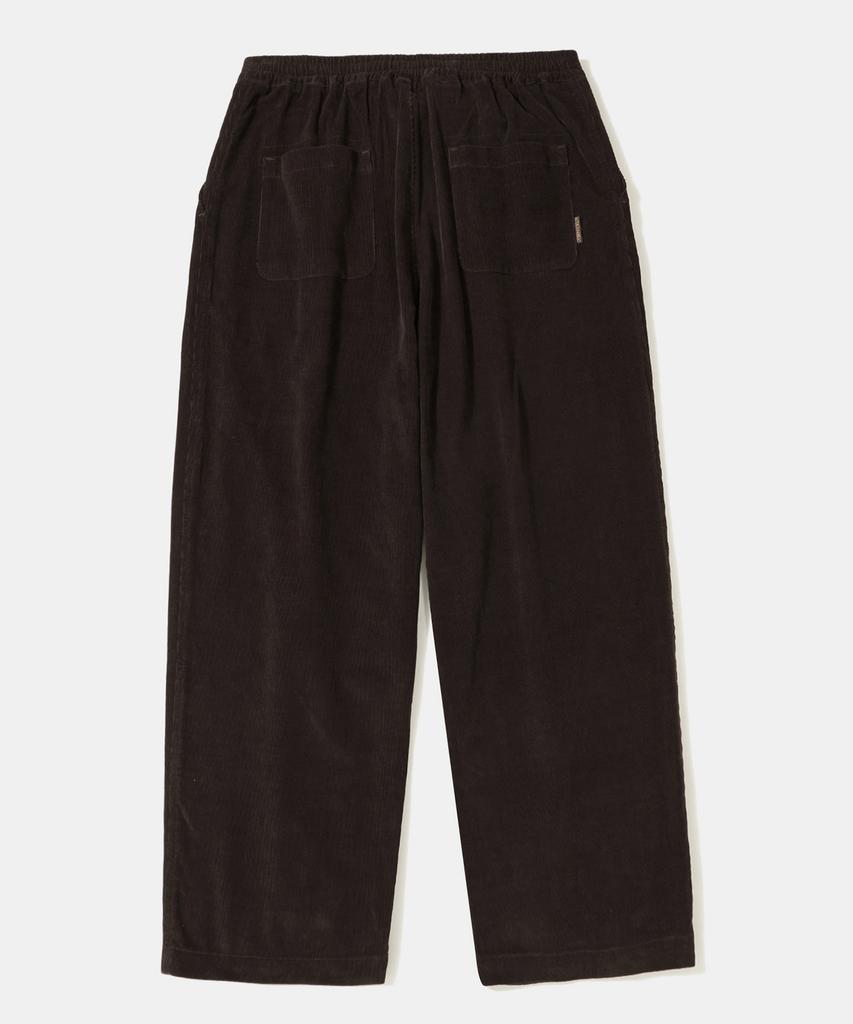 COLUMBIA UNIVERSITY Trajan Label Pintuck Wide-Fit Corduroy Pants_Brown