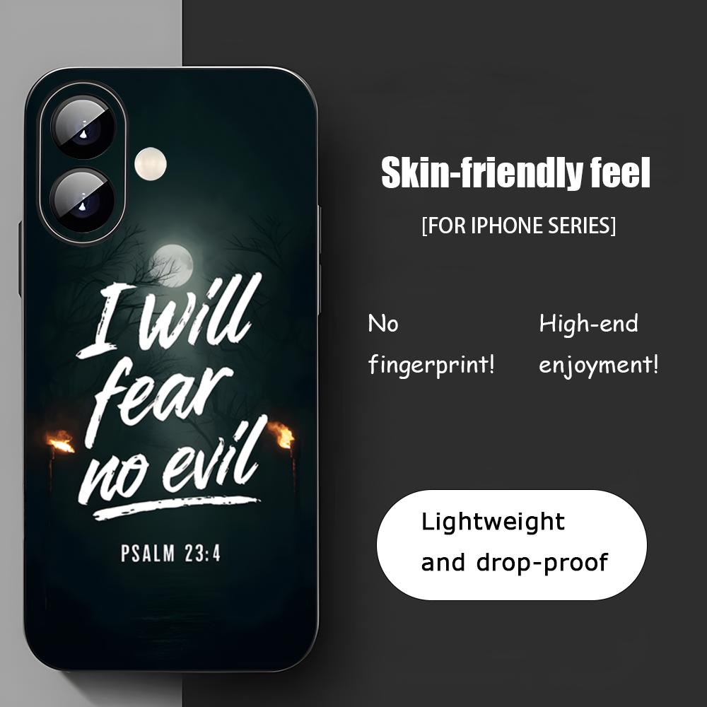 Psalm Quotes Comfortin Phone Case For iPhone 17 16 15 14 13 12 11 X XR XS 8 Plus Mini Pro Max Soft black Shockproof Cover