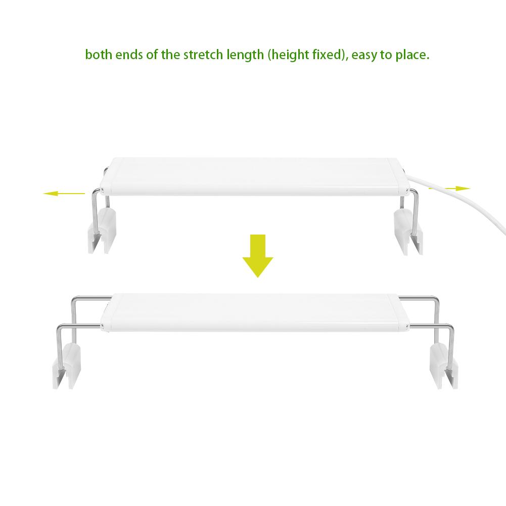 Aquarium Lamp Bracket Water Plants Thin High Brightness Fish LED Light (Blue and white XY-20K)