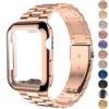 Edelstahlarmband + Gehäuse + Displayschutzfolie für Apple Watch Armband 44 mm 40 mm 45 mm 41 mm 38 mm 42 mm Iwatch Serie 7 Se 6 5 4 3 T500 Pro T55