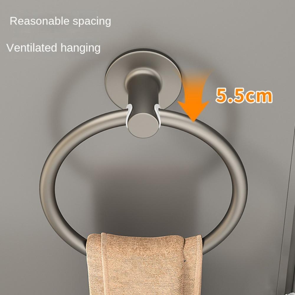 Save Space Towel Ring Hangers Wall Mounted Hand Towel Ring Modern Punch Free Towel Ring  Bathroom