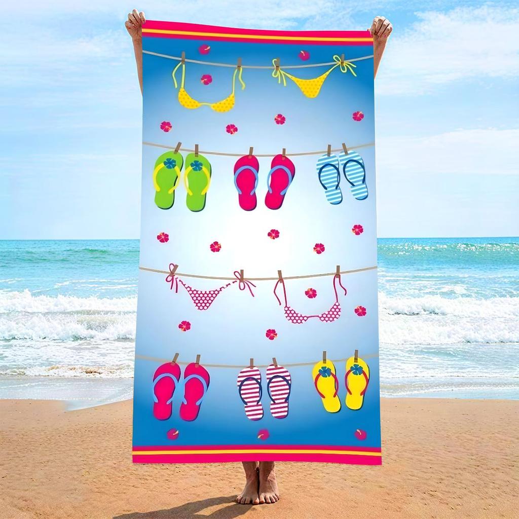 Active Beach Towel 70 * 140 Collection, Microfiber Printed Beach Towel, Absorbent Towel 70 * 140cm 230g