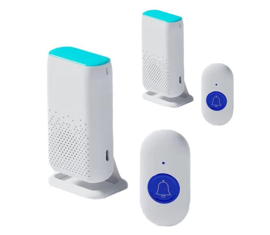 Wireless Emergency Call Button for Elderly - Home Doorbell with Flashing Light & Vibration Alert