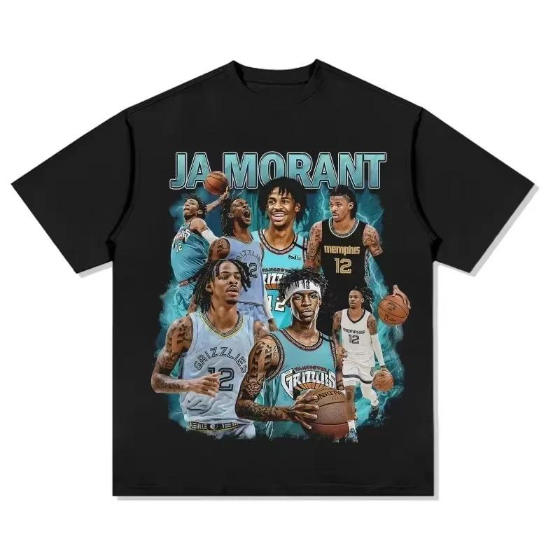 Ja Morant Memphis Grizzlies #12 Vintage Bootleg Oversized T-Shirt, NBA High-Flyer Graphic Tee, Unisex Casual Top