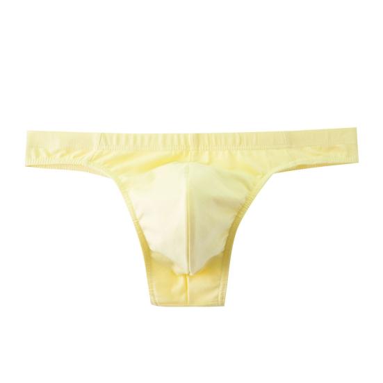 Men's Cotton Thong Sexy T-back Support Pouch Underwear Low Rise Soft Stretch Panties No Fly Covered Underpants