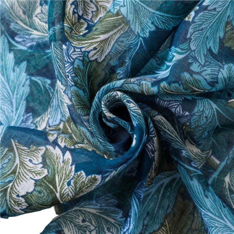 Bufanda Étnica de Algodón Lino con Estampado de Anacardos y Borlas - Protección Solar para Verano y Otoño