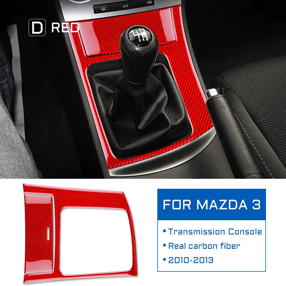 Forged Real Soft Carbon Fiber for Mazda 3 2010 2011 2012 2013 Accessories Car Gear Shift Frame Panel Cover Sticker Interior Trim