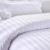 White Satin Stripe Duvet Cover and Pillowcase Set for Hotel or Guesthouse Bedding