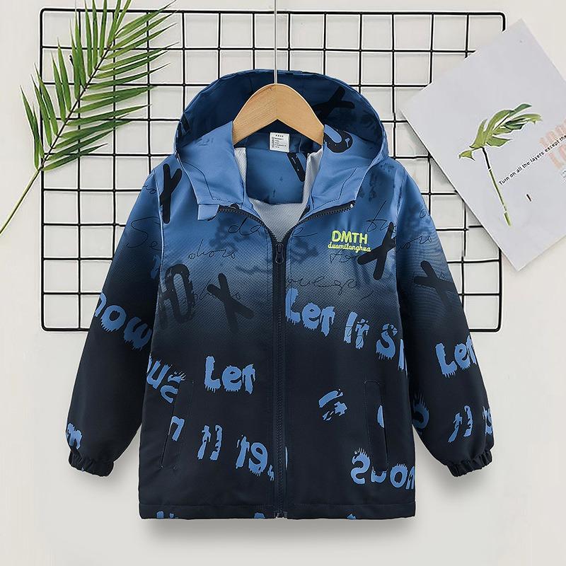 Jungen Farbverlauf Kinder Oberbekleidung Frühling Freizeit Große Kinder Windjacke