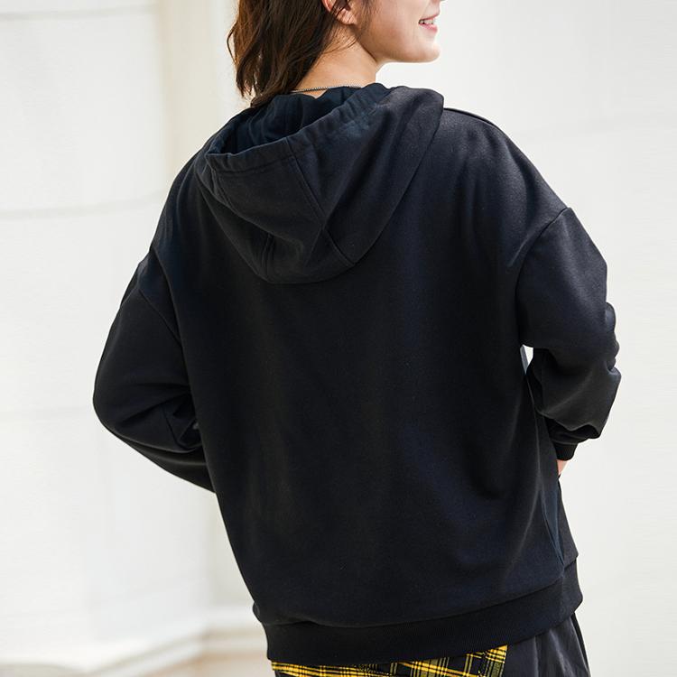 Anta Cartoon Print Pullover Hoodie Women Tops Black 962138712-2