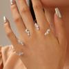 Fashion Minimalist Versatile Imitation Zircon Leaf Finger Chain Bracelet Street Photography Jewelry