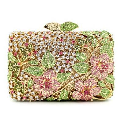 Borsa da sera in metallo con strass di cristallo: Pochette con Strass per Donna