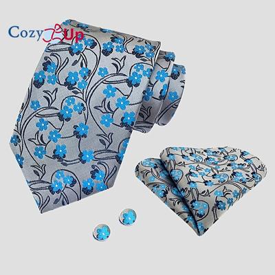Conjunto de corbata paisley y gemelos con pañuelo de bolsillo
