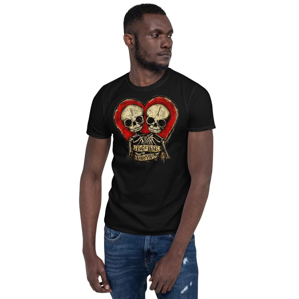 Romantic Gothic T-Shirt Together Forever Skull Twins Agorables Anniversary Gift M