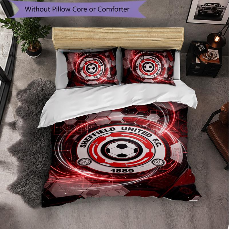 Set Biancheria da Letto Sheffield United Football 3 Pezzi Morbido Set Copripiumino con Federe Set Decorazione Camera da Letto per la Casa