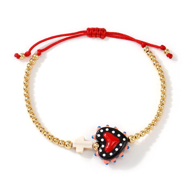 Women Bohemian Beaded Bracelet Colorful Heart & Star Charms Adjustable Chain Perfect For Daily Wear Vacation And Holiday Gift