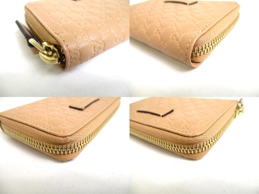Authentic GUCCI Micro Guccissima Beige Leather Round Zip Coin Purse #a375   Refurbished