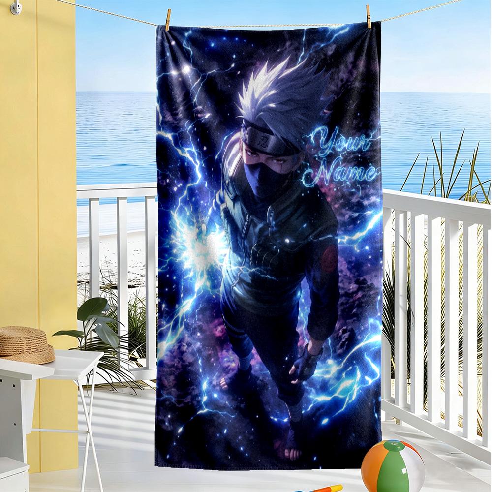 Naruto Character Customizable Name Beach Towel Super Soft Microfiber Quickdry Fabric Suitable for Sports Travel Swimming Yoga Bathroom Beach And Pool