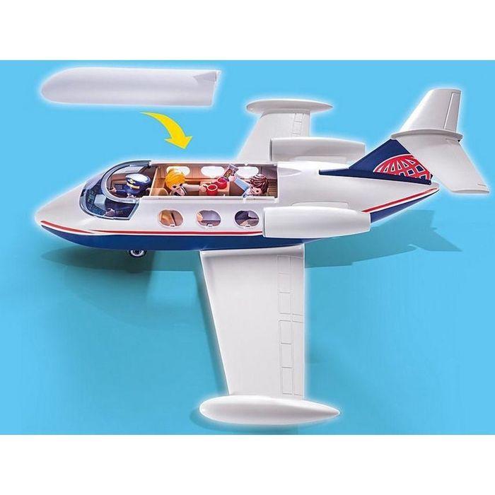 Jeux de construction - playmobil - jet prive 70533 - blanc et bleu - a partir de 4 ans - plastique