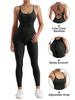 Women's Seamless Cross-Back Jumpsuit with Adjustable Straps for Fitness and Dance