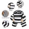 Comfortable Prisoner Costume Funny Striped Outfit Party Wear for Small Dog Cats Theme Party and Holiday Dressingup