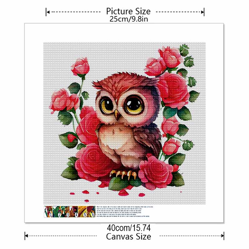 New Arrival 5D DIY Full Circle Diamond Painting "Painted Owl" Embroidery Cross Stitch Home Decor Gift