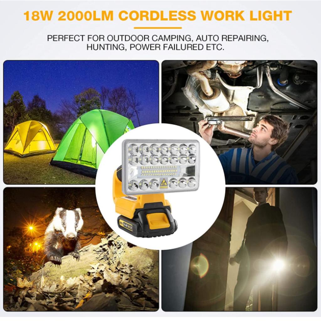 DCB200 Lamp Work Light Tool Light Spotlight Outdoor Light Led Light for Dewalt 18W 5 Inch 14.4V-20V Lithium Ion Battery DCB182