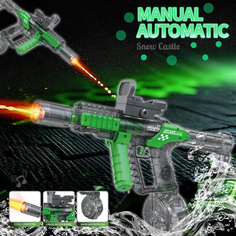 Long Range Shooting Electric Water Gun Toys Children Automatic Sensor Muzzle Flame Squirt Gun Kids Summer Beach Pool Party Toy