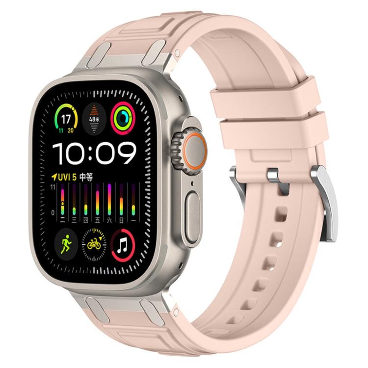 Triple-Layer Armour Silicone Sport Watch Band For Apple Watch 49mm/46mm/45mm/44mm, Adjustable Protective Replacement Wrist Strap