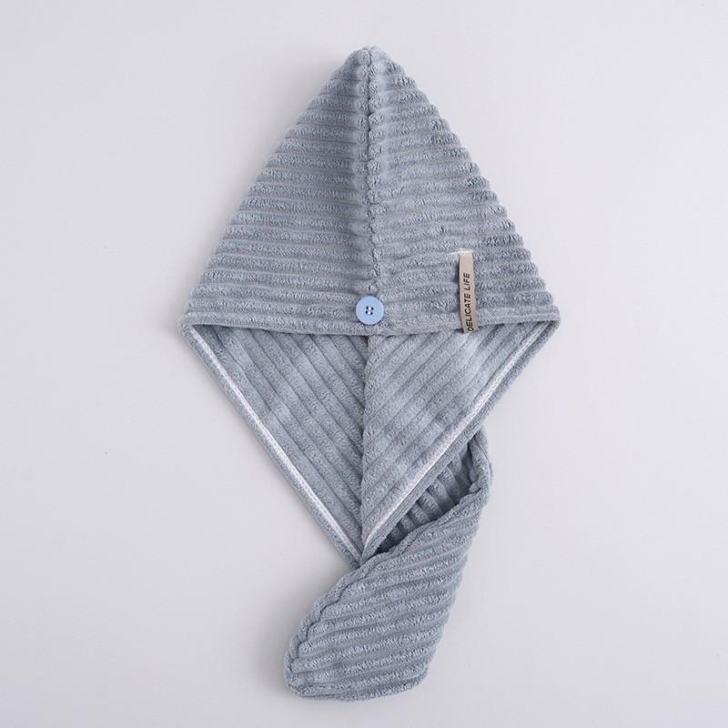 Soft Absorbent Coral Fleece Hair Towel & Cute Shower Cap Headband