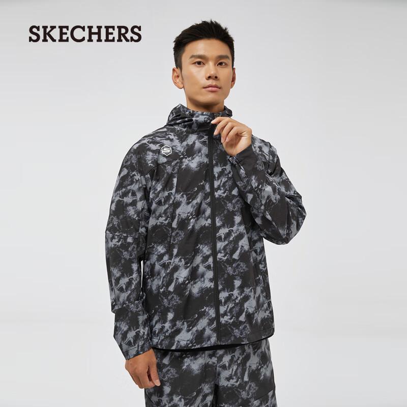 SKECHERS Men s Casual Woven Hooded Jacket L